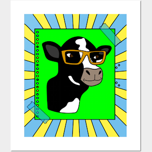 Funny Cow With Sunglasses Muh Posters and Art